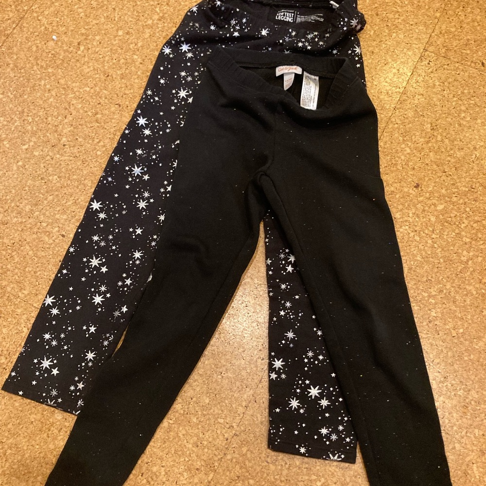 2 bundle- Girls Lined Leggings, size 6x/7 black Cat & Hack/Jumping Beans